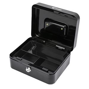 CAJA DE CAUDALES METÁLICA CON LLAVE 9X20X16CM 3 COMPARTIMENTOS CROMAD - CR1224-3