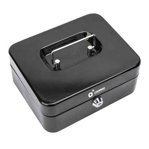 CAJA DE CAUDALES METÁLICA CON LLAVE 9X20X16CM 3 COMPARTIMENTOS CROMAD - CR1224-7