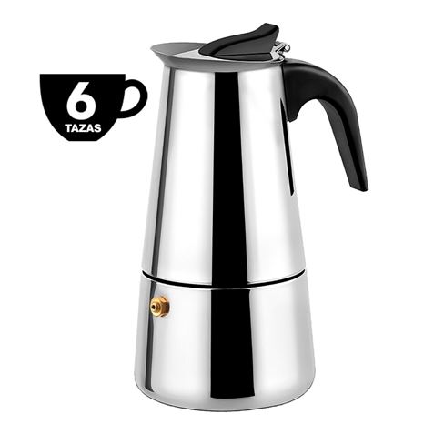 CAFETERA ESPRESSO ITALIANA DE ACERO INOXIDABLE 6 TAZAS MUVIP - MV0649