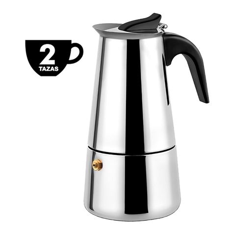 CAFETERA ESPRESSO ITALIANA DE ACERO INOXIDABLE 2 TAZAS MUVIP - MV0648