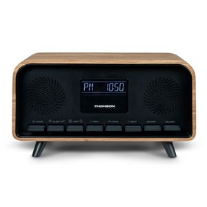 ALTAVOZ RETRO CON DESPERTADOR 30W MADERA NEGRO RT850BT THOMSON - RT850BT