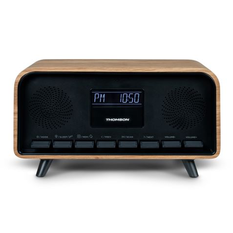ALTAVOZ RETRO CON DESPERTADOR 30W MADERA NEGRO RT850BT THOMSON - RT850BT