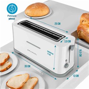 TOSTADORA DE RANURA EXTRA ANCHA 970W 7 NIVELES 40EASYTOAST GRUNKEL - 40EASYTOAST-1