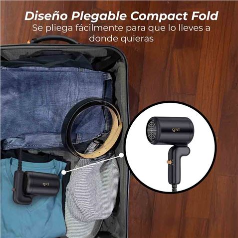 SECADOR DE PELO PLEGABLE 400W NEGRO IDEAL VIAJE GKL - BLACKPEARL-1
