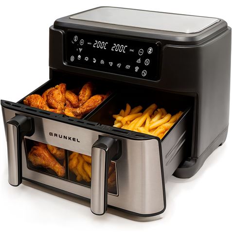 FREIDORA DE AIRE 10 LITROS 2800W CUBETOS FLEXIBLES GRUNKEL - DUALFLEXFRYER