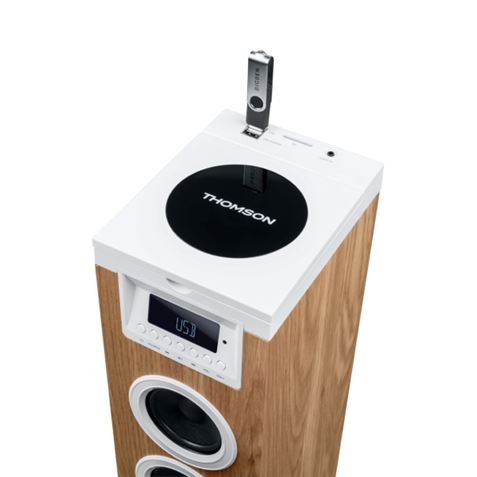 TORRE DE SONIDO 30W | FM | USB | MADERA BLANCO DS121CD THOMSOM - DS121CD