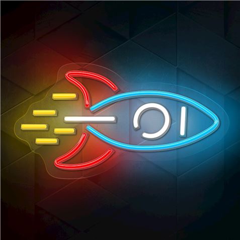 LAMPARA DECORATIVA NEON LED ROCKET FOREVER - RTV100474-1