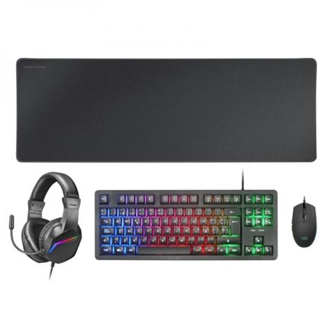 KIT GAMING 4 EN 1 | TECLADO | RATON | ALFOMBRILLA | AURICULARES MCP-RGB3 - MCPRGB3FR