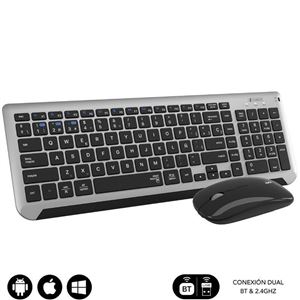 COMBO TECLADO Y RATON WIRELESS Y BLUETOOTH PRESTIGE EXTENDIDO NEGRO SUBBLIM - SUBKBC-DCEP20