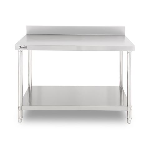 MESA DE TRABAJO ACERO INOXIDABLE 180X70X85CM CON RESPALDO CHEF PRO - CF0138-2