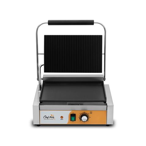 SANDWICHERA INDUSTRIAL SUPERFICIE MIXTA (RAYADA + LISA) 2200W CHEF PRO - CF0111-2