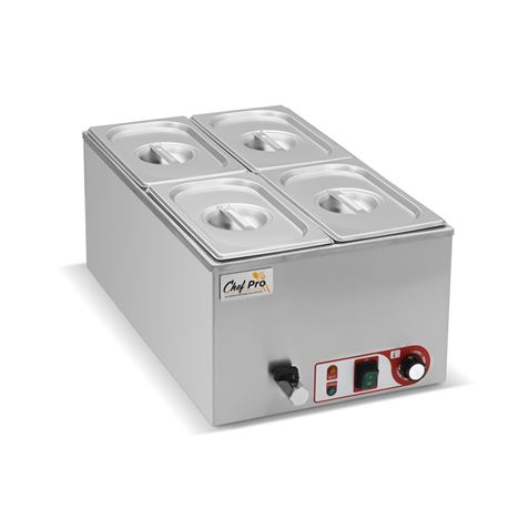 BAÑO MARIA INDUSTRIAL 4 CUBETAS 1200W CHEF PRO - CF0113-3