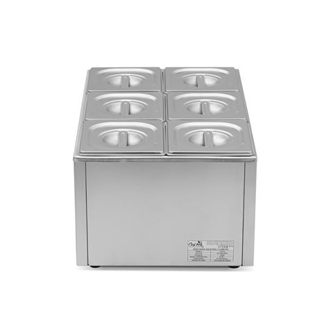 BAÑO MARIA INDUSTRIAL 6 CUBETAS 1200W CHEF PRO - CF0114-5