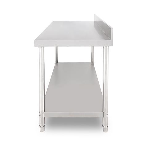 MESA DE TRABAJO ACERO INOXIDABLE 140X70X85CM CON RESPALDO CHEF PRO - CF0134-4