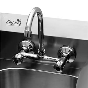 FREGADERO MURAL ACERO INOX PROFESIONAL CON GRIFO Y BACKSPLASH CHEF PRO - CF0143-9