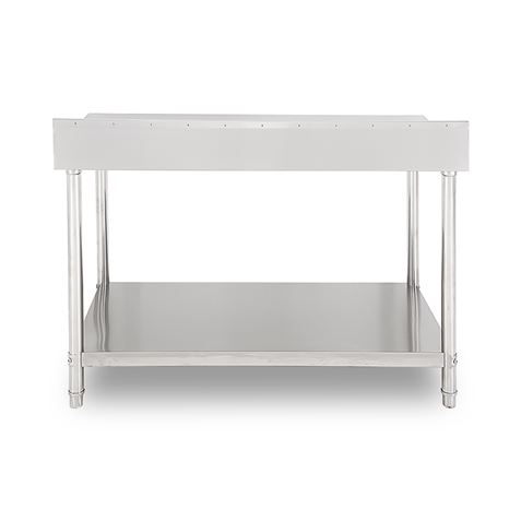 MESA DE TRABAJO ACERO INOXIDABLE 120X70X85CM CON RESPALDO CHEF PRO - CF0132-5