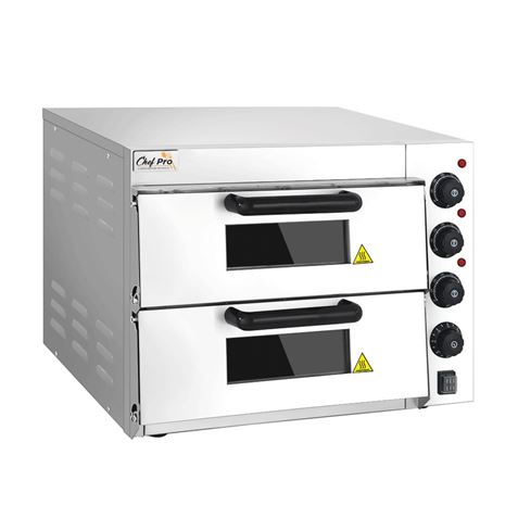 HORNO DE PIZZA ELÉCTRICO PROFESIONAL 2 CÁMARAS 3000W CHEF PRO - CF0119-3