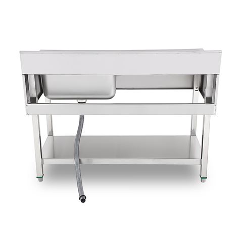 FREGADERO INDUSTRIAL 140X70X85CM CUBETA DERECHA Y ESTANTE CHEF PRO - CF0142-5