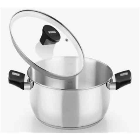 CACEROLA ACERO INOX CON TAPA VIDRIO 20CM ELITE MONIX - M240320