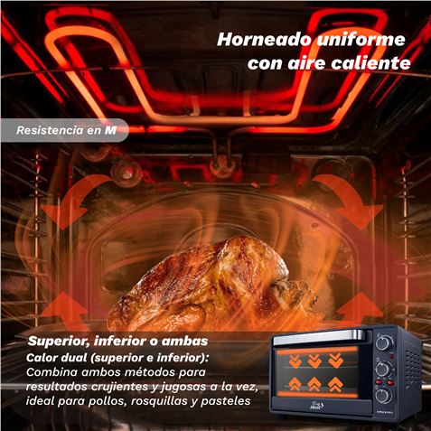 HORNO ELECTRICO CONVECCION 38 LITROS 2000W HR-38PRO GRUNKEL - HR-38PRO-1
