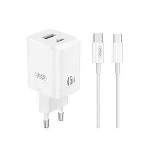 CARGADOR USB+USB-C 45W CON CABLE TIPO-C BLANCO XO - XOCE36TC