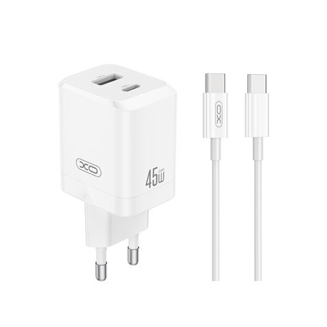 CARGADOR USB+USB-C 45W CON CABLE TIPO-C BLANCO XO - XOCE36TC