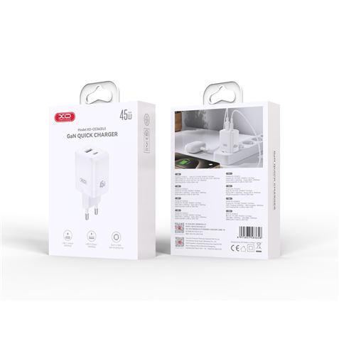 CARGADOR USB+USB-C 45W CE36 BLANCO XO - XOCE36-1