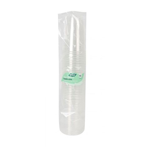 PACK 50 VASOS PLASTICOS TRANSPARENTE 250CC ALGON - BA01054376567-1