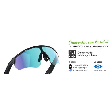 GAFAS DEPORTIVAS BLUETOOTH CON AUDIO-X Y APP TRADUCCION SIMUL GB-7707 GEN-X - GB-7707-2
