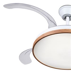 VENTILADOR DE TECHO RETRÁCTIL 30W CON LED Y 6 VELOCIDADES MADERA MUVIP - MV0658-3
