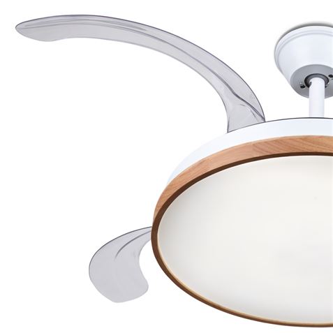 VENTILADOR DE TECHO RETRÁCTIL 30W CON LED Y 6 VELOCIDADES MADERA MUVIP - MV0658-3