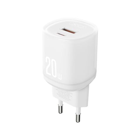 CARGADOR RAPIDO USB-A / USB-C 20W CON CABLE TIPO C L144 BLANCO XO - XOL144TCWH-1