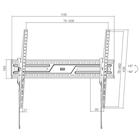 REACONDICIONADO SOPORTE DE PARED TV LED LCD 43"-100" CROMAD - CR1216-11