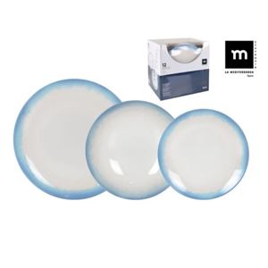 VAJILLA 12 PIEZAS IBIZA MONACO BRILLO LA MEDITERRANEA