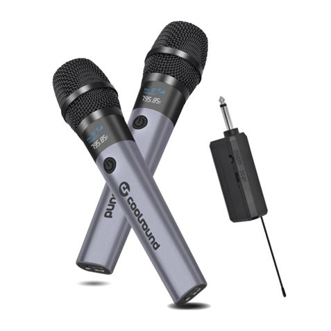 PACK 2 MICROFONOS INALÁMBRICOS UHF CON RECEPTOR Y BATERÍA COOLSOUND - CS0287