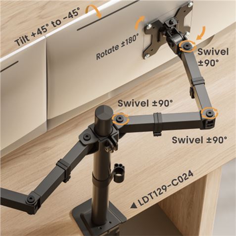 SOPORTE DE MESA 2 MONITORES 17"-32" CROMAD - CR1240-7