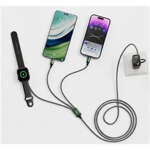 CABLE USB-A/C 3 EN 1 2X USB-C Y CARGADOR MAGNETICO PARA SMARTWATCH CX040 XO - XOCX040BK-2