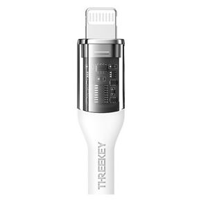 CABLE USB TIPO C A LIGHTNING 1M 27W THREEKEY BLANCO