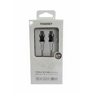CABLE TIPO C A TIPO C 1 METRO 60W THREEKEY BLANCO - TKNB05TCWH