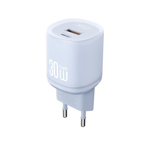 CARGADOR CARGA RAPIDA 30W USB-A Y USB-C L151 AZUL XO - XOL151BL