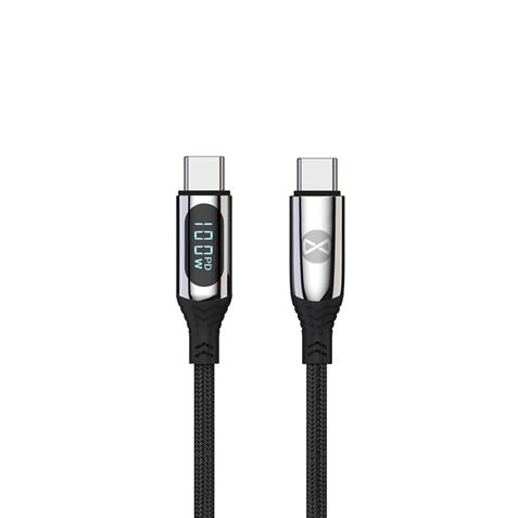 CABLE TIPO C A TIPO C LCD 100W 1M NEGRO FOREVER - GSM171012