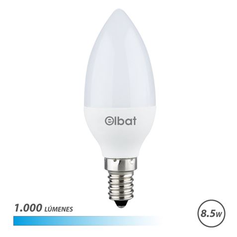 BOMBILLA LED C37 | 8.5W | 1000LM | E14 | LUZ FRIA | ELBAT - EB0598