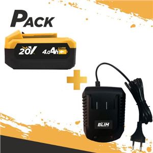 BATERIA 20V 4AH BLIM + CARGADOR DE BATERÍA RÁPIDO 20V BLIM - PACK203