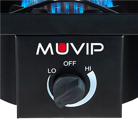 REAC FOGON DE GAS ALTA POTENCIA 1 FUEGO 40X40CM AJUSTABLE 3 ALTURAS MUVIP - MV0633-4